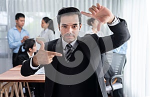 Businessman portrait and motion blur background. Habiliment