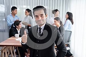 Businessman portrait and motion blur background. Habiliment