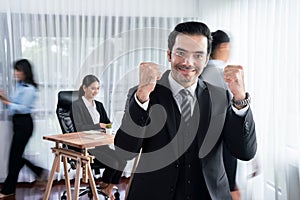 Businessman portrait and motion blur background. Habiliment