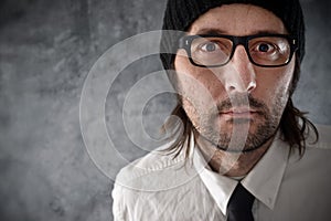 Businessman portrait with nervous look