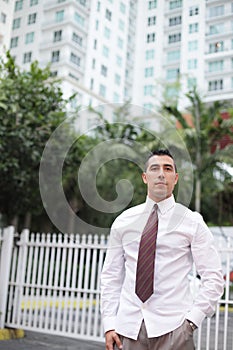Businessman posing at downtown Miami