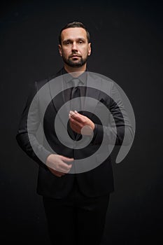 Businessman Posing in Suit and Tie