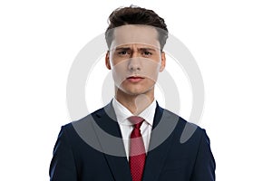 businessman posing with a tough look on his face