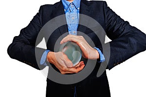 Businessman predict the future. business fortune telling.