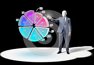 Businessman presenting data pie chart