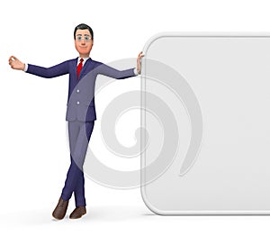 Businessman Presenting Represents Blank Space And Biz