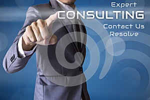 Businessman press Consulting of business conceptual