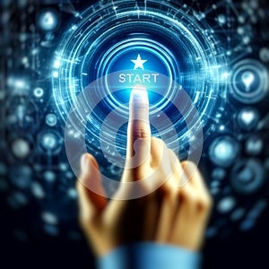 Start button in virtual interface