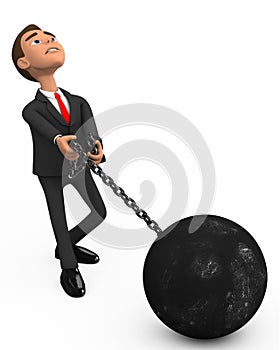 Businessman prisoner on a white background