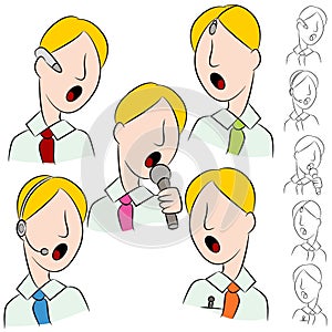 Businessman Public Speaker Microphone Set