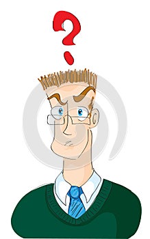 businessman and question mark