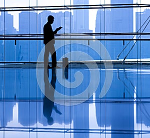 Businessman Reading Alone Planning Thinking Concept