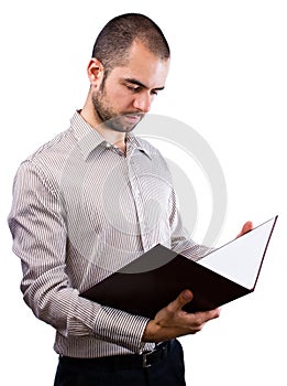 Businessman reading notes