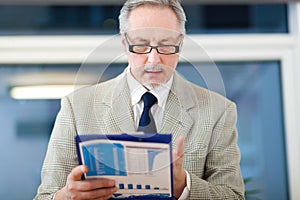 Businessman reading some documents