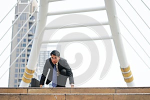 Businessman ready to go by, startup business concept