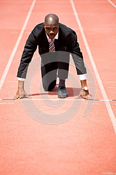 Businessman ready to run