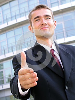 Businessman Ready to Shake Hands