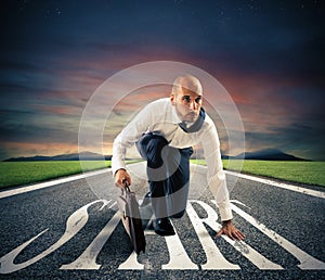 Businessman ready to start