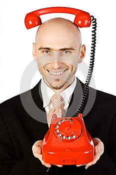 Businessman and Red Phone