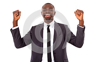 Businessman rejoices