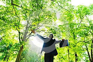 Businessman Relaxation in the Woods