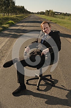 Businessman with relaxing outdoor