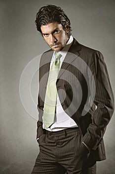 Businessman with resolute gaze photo