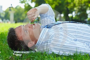 Businessman resting outdoor