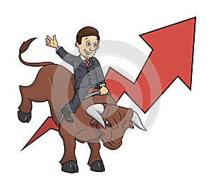 Businessman is riding bull 3