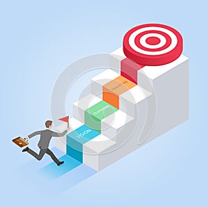 Businessman run to target.