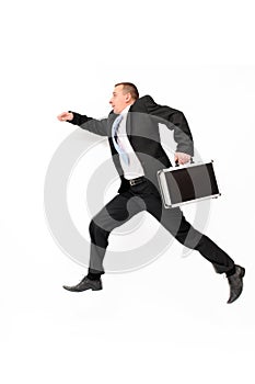 Businessman running