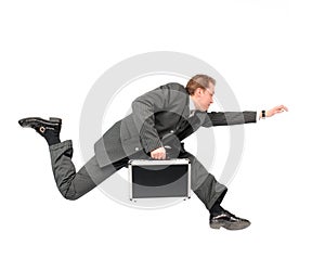 Businessman running