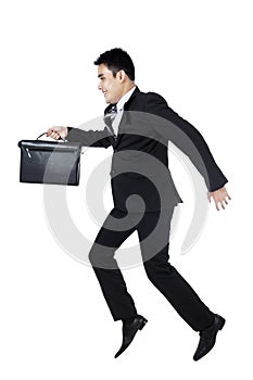 Businessman Running With Briefcase