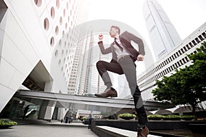 Businessman is running in honkong