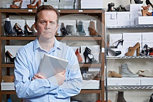 Businessman Running Online Shoe Store