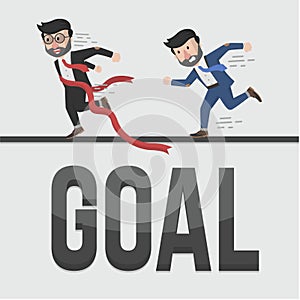 Businessman Running to Achieve Business Goals Illustration