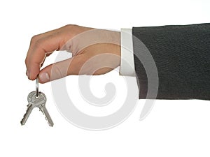 Businessman's Hand Holding Keys