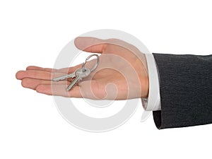 Businessman's Hand Holding Keys