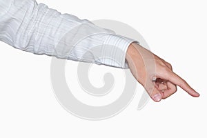 Businessman's hand point with clipping path