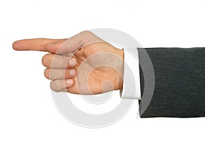 Businessman's Hand Pointing Finger