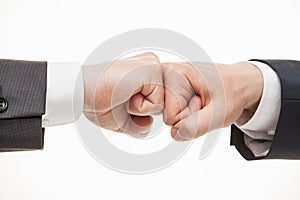 Businessman's hands demonstrating a gesture of a strife photo
