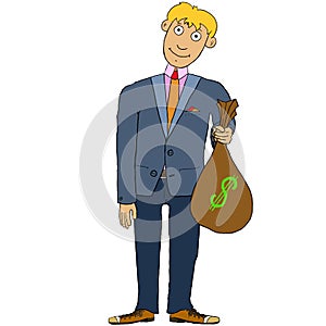Businessman with a sack of money