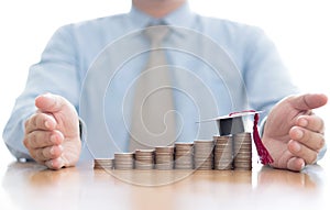 Businessman saveing for eudcation