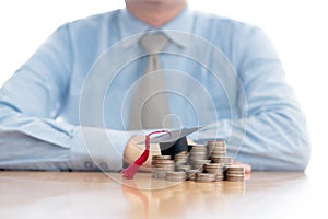 Businessman saveing for eudcation