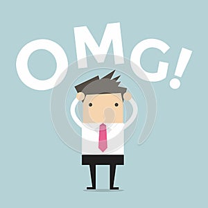 Businessman says oh my god!