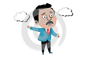 Businessman scared expression photo