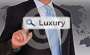 Businessman searching for luxury