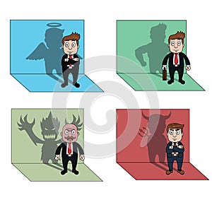 Businessman Shadow Collection Color Illustration