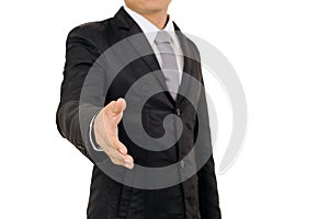 Businessman shake hand isolated on white background