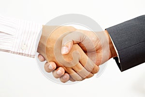 businessman shaking hands Ready to market together